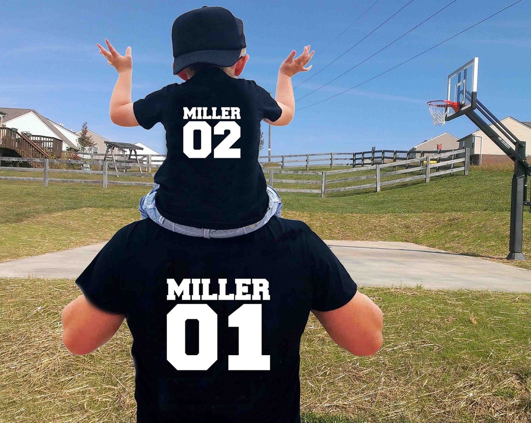 Personalized Dad Shirt | Fathers Day Gift | Fathers Day Shirt | Dad Shirt Dad & Son Personalized Last Name Shirt | Dad and Baby Matching