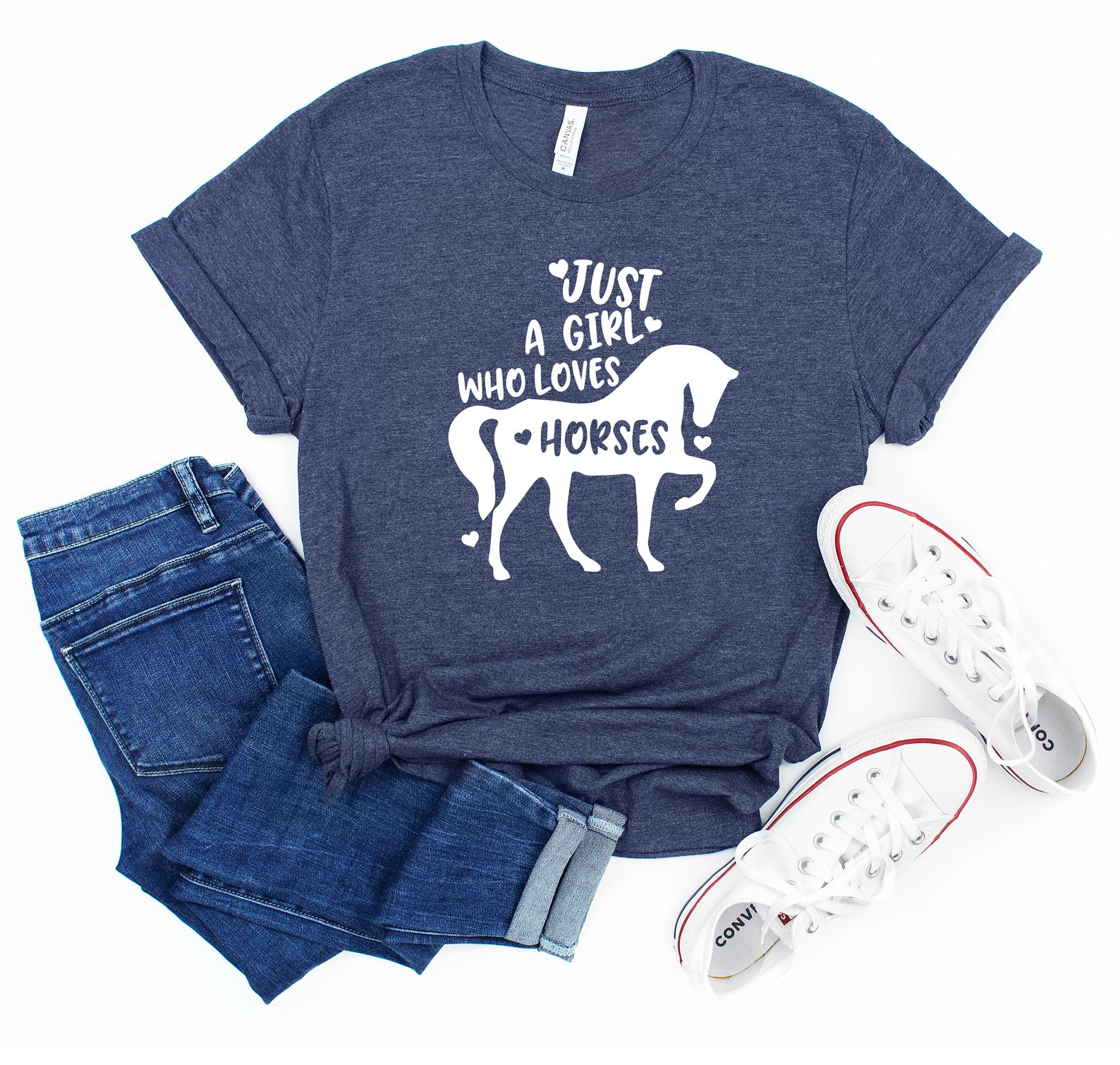 Just a Girl Who Loves Horses Horse Girl Horse Lover Shirt Etsy