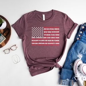 American Flag States Tee: Patriotic 4th of July T-Shirt bild 4