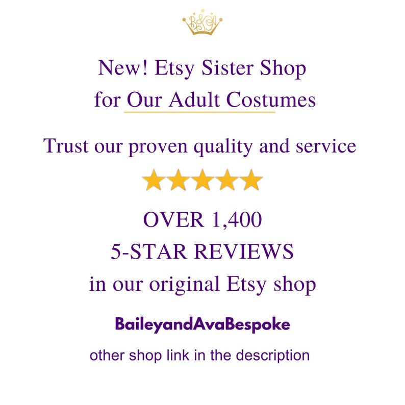New! Etsy Sister Shop for Our Adult Costumes