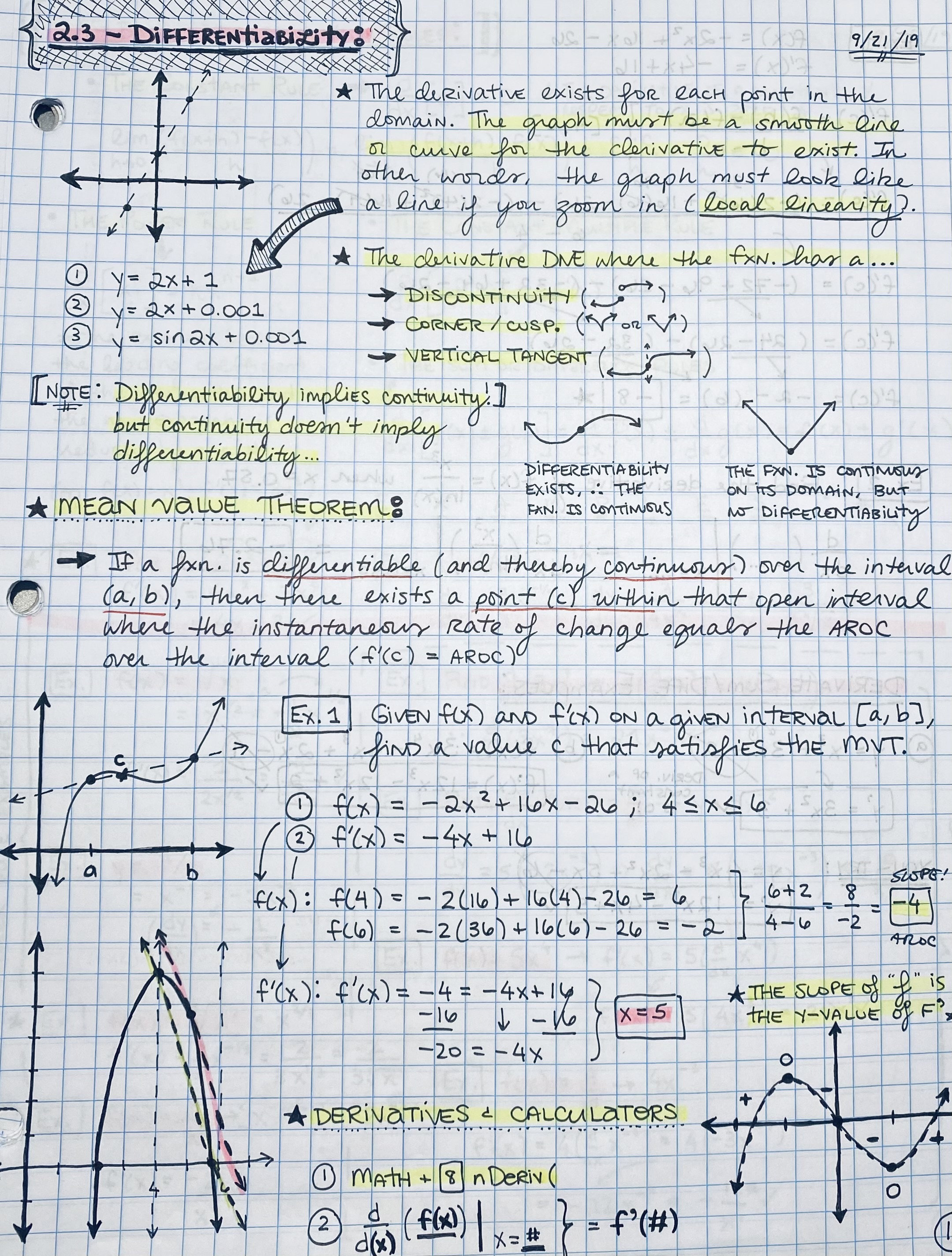 AP Calculus AB Notes - Etsy