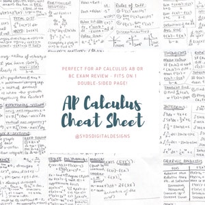 AP Calculus AB/BC Exam Study Guide