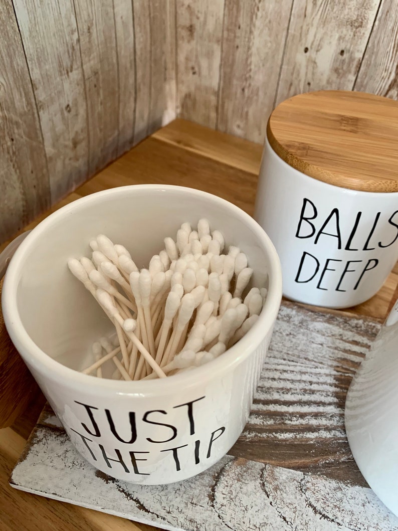 Set of 3 Funny Bathroom Containers Etsy