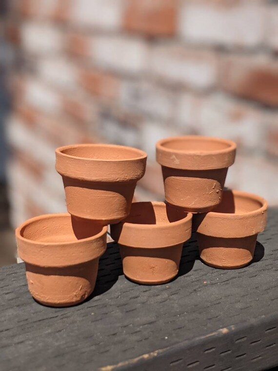Clay Pots Mini 2.5 Diameter set of 5 Etsy