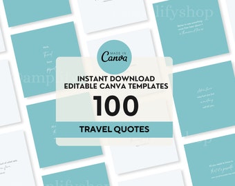 100 Instagram Travel Post Ideas | Minimalist Canva Templates | Travel Quotes for Female Entrepreneurs, Travel Agents, Travel Influencers