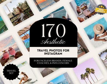 170 Travel Stock Photos | Aesthetic Travel Photo Pack for Instagram Social Media Content Bundle for Influencers, Coaches & Faceless Accounts