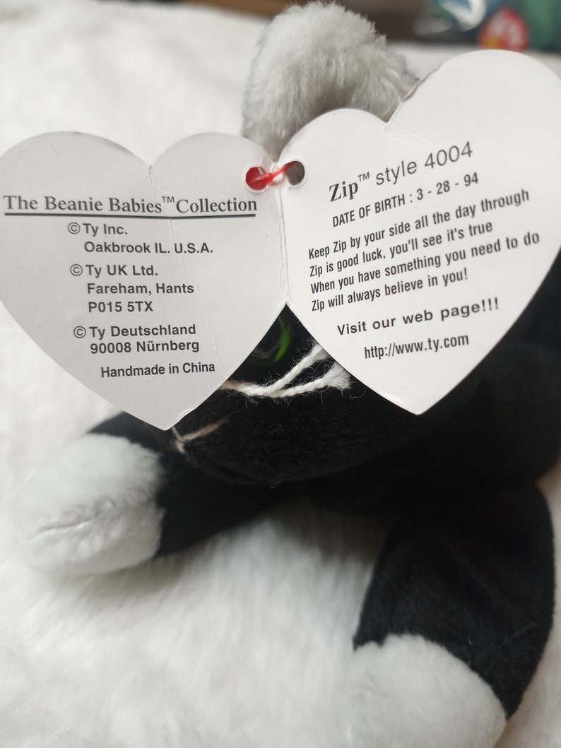 Ty Zip Beanie Baby Style 4004 PVC Pellets Etsy