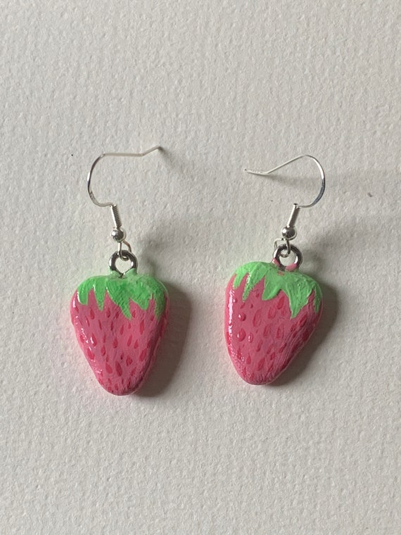 Strawberry 2024 earrings etsy