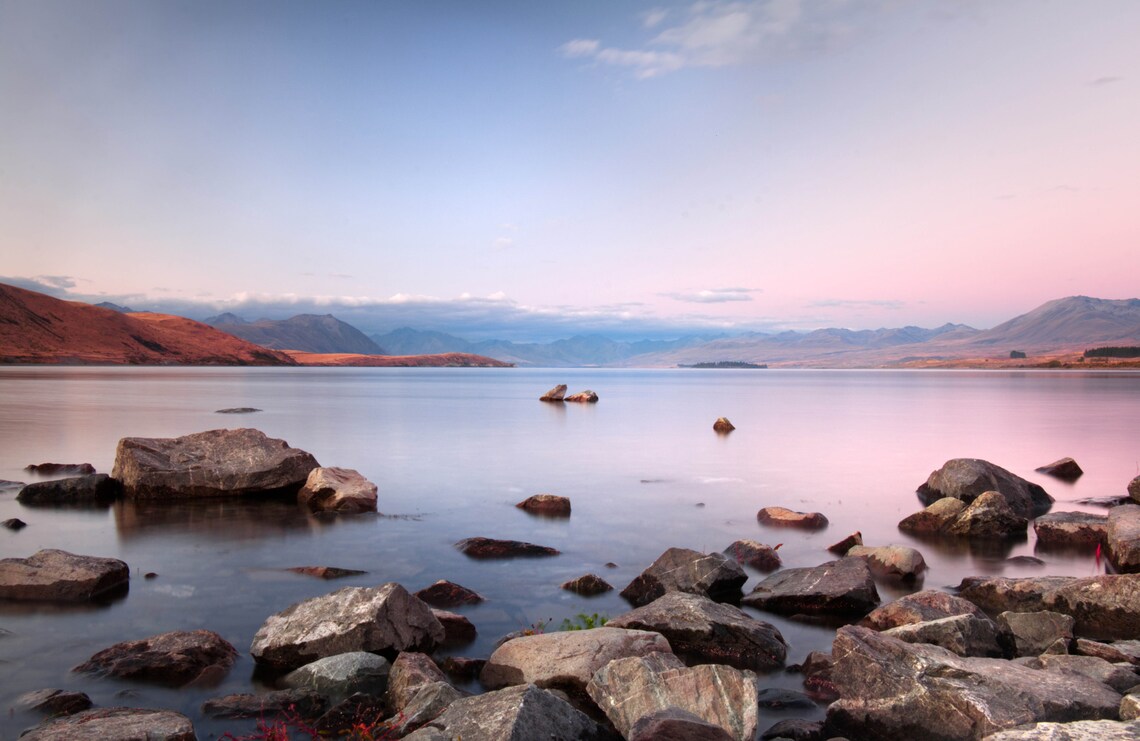 Lake Tekapo Sunset NouvelleZélande Wall Print & Poster Etsy France