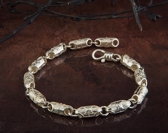 Sterling Silver Chain Bracelets, Silver Jewelry For Man, Gourmet Bracelet, Men's Chain Bracelet, Gift For Men,