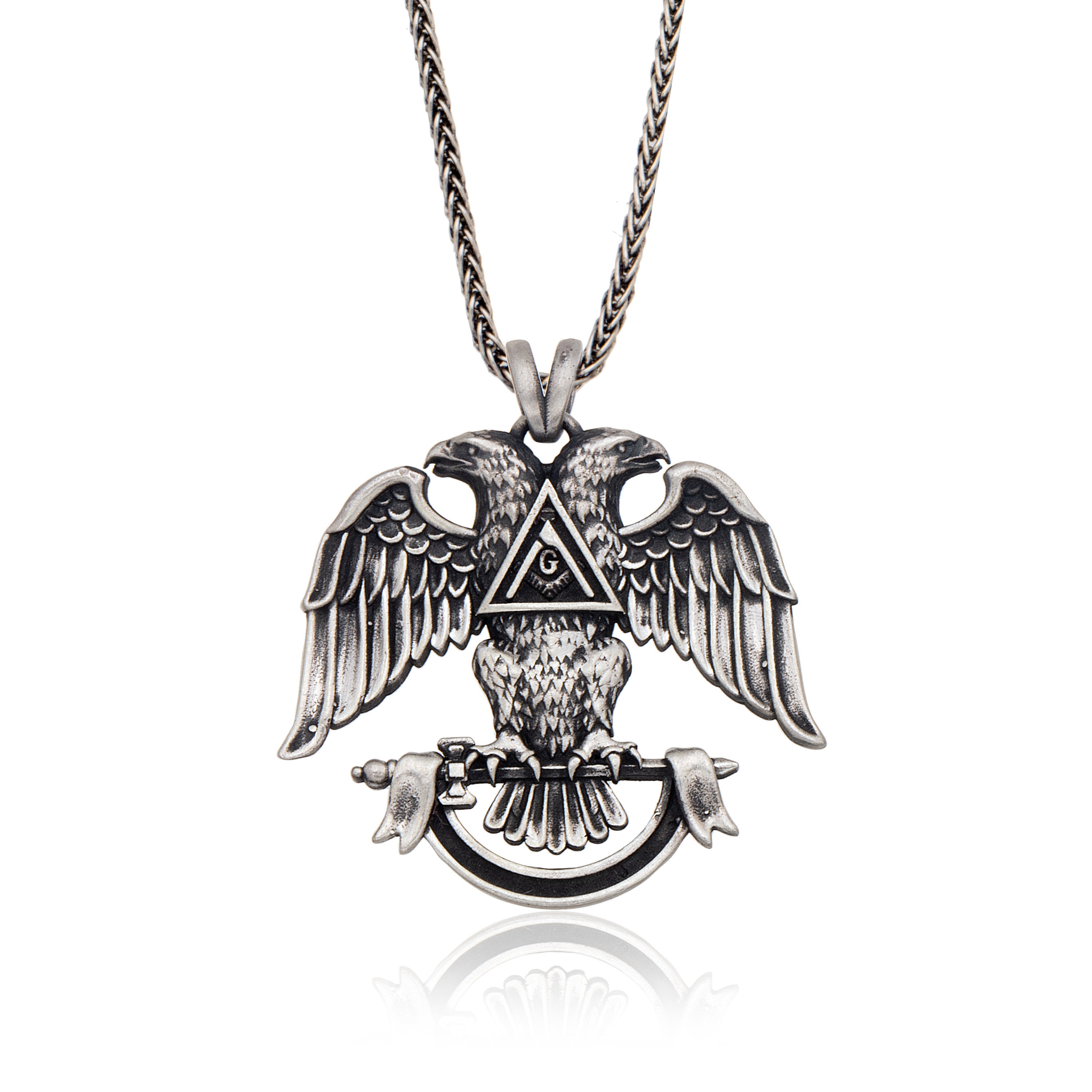 ONEFINITY Collana Massonica Uomo In Argento 925 Con Ciondolo Abalone, Gioiello Massonico In Confezione Regalo
