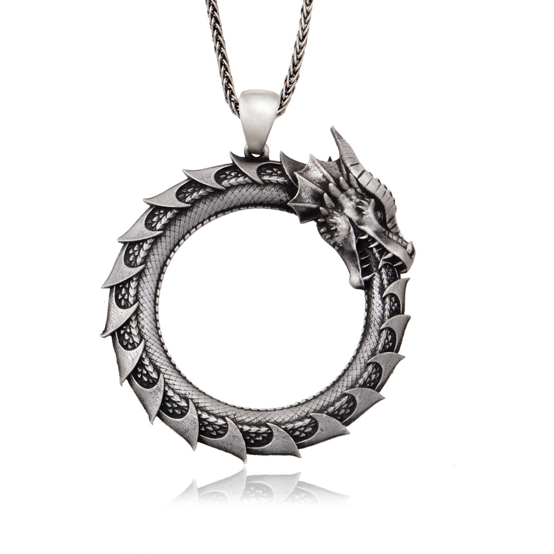 Silver Dragon Necklace Dragon Pendants Jewelry for Man Etsy UK