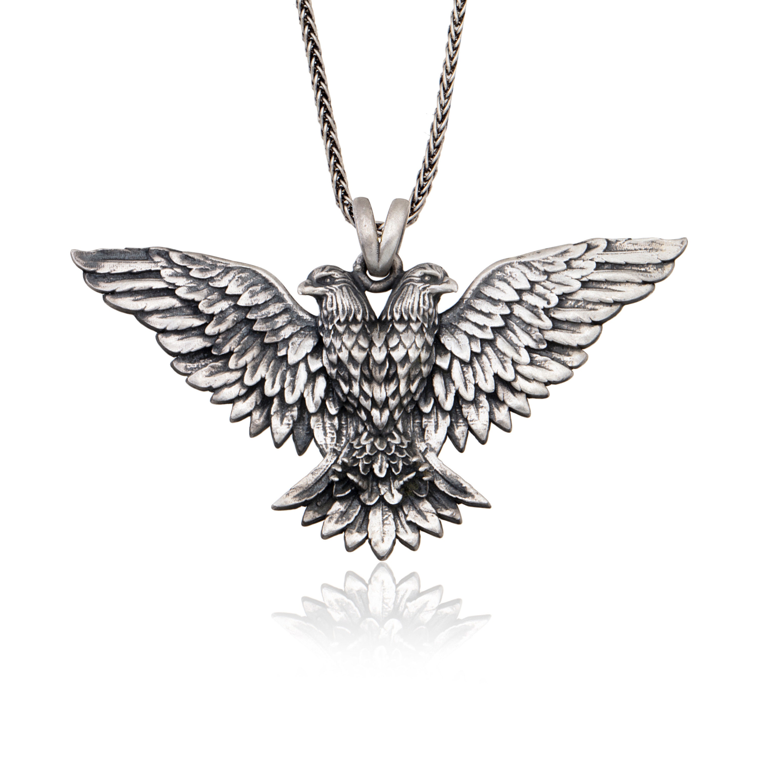Sterling Silver Eagle Pendant, Jewelry for Man, Gift for Father's