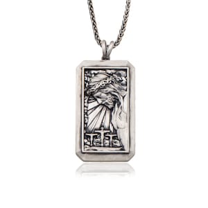Sterling Silver Jesus Crucifix Necklace For Men, Cross Necklace For Women, Unisex Religious Jewelry, Birthday Gift For Father&#39;s