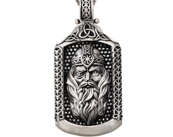 God Odin Silver Necklace, Viking God Odin Pendant, Dads Gift, Scandinavian Man Pendant, Gift For Viking Men's, Best Gifts For Father's Day