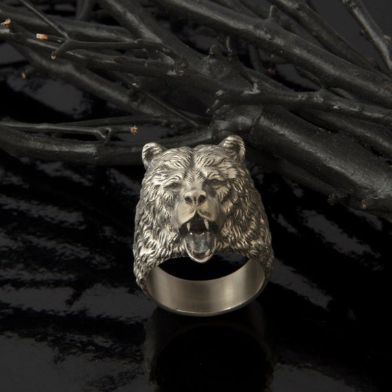Sterling silver bear ring online
