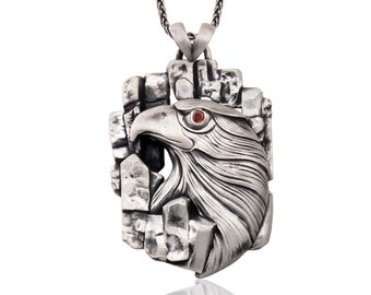 Sterling Silver Eagle Pendants, American Eagle Necklaces, Eagle Man Pendants, Animal Necklaces, Father's Gift, Gift For Fathers Day
