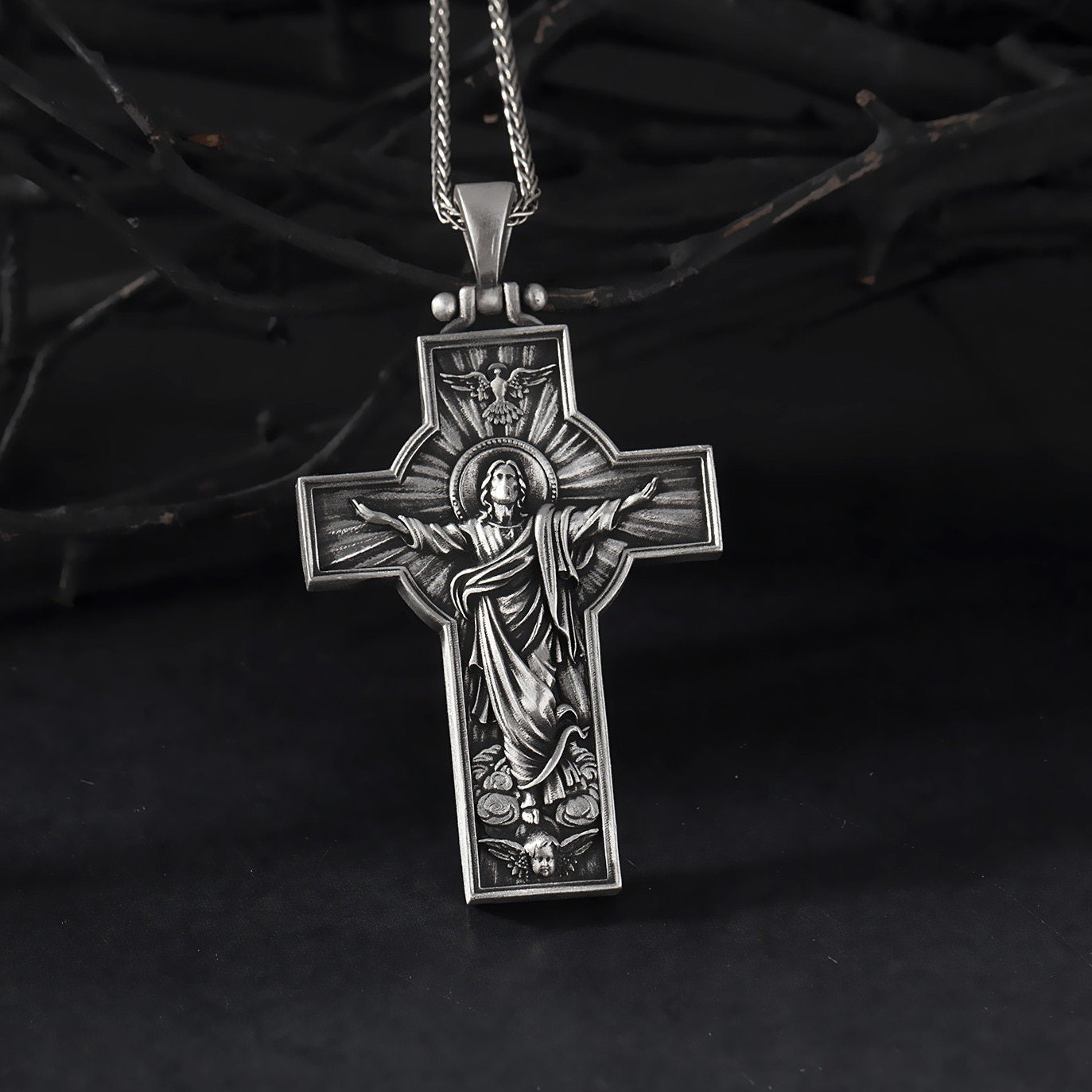 Crucifix Man Necklaces Ascension Jesus 