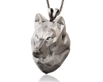 Wild Wolf Men Pendants, Wolf Head Necklace, 925 Sterling Silver Wolf Necklace, Animal Pendants, Gifts For Men, Birthday Gift For Father's