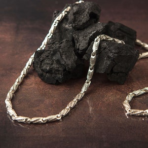 925 Silver Byzantine Chain, Handmade Chain Necklace, Unique Chain Necklace, Gift For Men, Gifts For Boyfriend, Birthday Gift For Father&#39;s