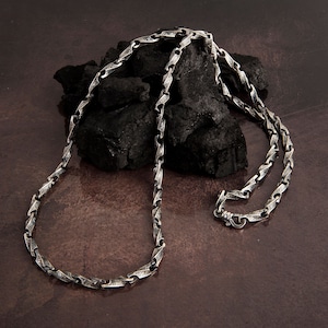 Silver Byzantine Chains, Silver Handmade Chain Necklace, Unique Silver Necklaces, 925 Silver Men Gift Chains, Birthday Gift For Father&#39;s