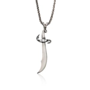 Sterling Silver Sword Man Necklace, Gift For Men&#39;s, Unique Sword Necklaces, Warrior Necklace, Sword Pendants, Birthday Gift For Father&#39;s