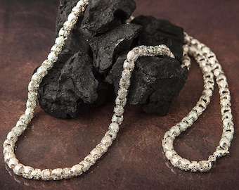 Men&#39;s Chain Necklaces, Byzantine Silver Chains, Unique Silver Chain, Gift For Men, 925 Sterling Silver Chains, Birthday Gift For Father&#39;s