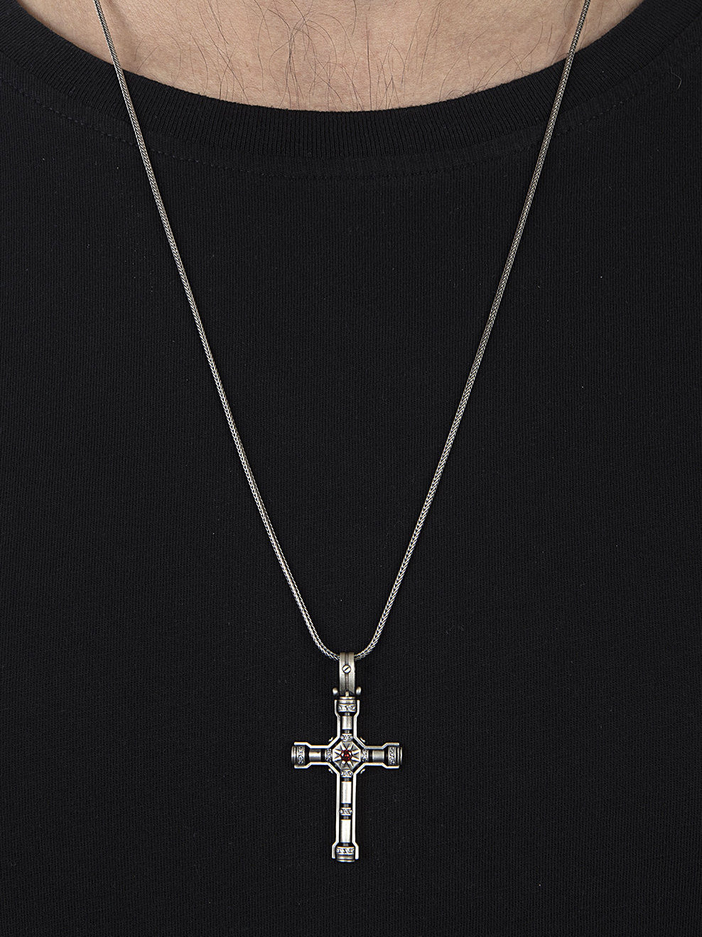 Sterling Silver Crucifix Necklace, Zircon Accent, Religious Jewelry - Etsy