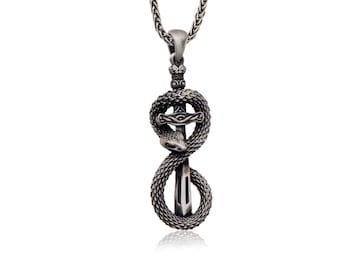 Collana con ciondolo a forma di serpente in argento Sterling S925