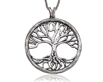 Sterling Silver Life Of Tree Necklaces, Tree Of Life Pendants For Men, Scandinavian Yggdrasil Unisex Necklaces, Best Gifts For Father's Day