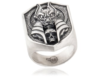 Silver Anubis Rings, Ancient Egyptian Mythology Accessory, Gift For Men, Osiris God of Death, Egyptian Rings, Gift For Fathers Day