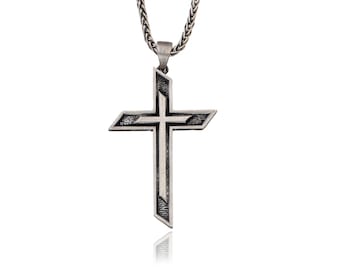 Sterling Silver Cross Necklaces For Men, Jesus Crucifix Pendants, Cross Necklaces For Women, Religious Jewelry, Gift For Fathers Day