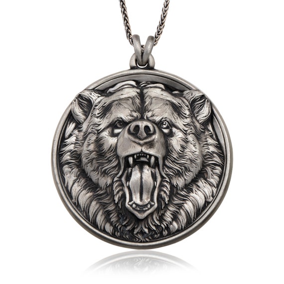 Sterling Silver Ride or Die Teddy Bear Necklace for Men — WE ARE