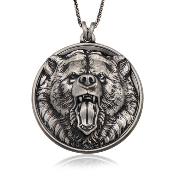 Stainless Steel Geometric Polygon Polar Bear Animal Dog Tag Pendant Necklace  - Walmart.com