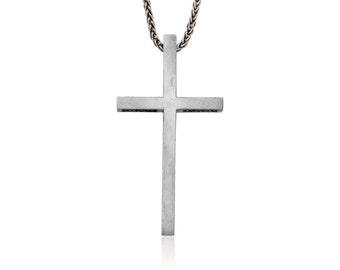 Sterling Silver Cross Necklace For Men, Crucifix Man Pendants, Birthday Gift For Boyfriend, Religious Jewelry, Gift For Fathers Day