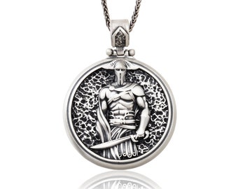 Spartan Leonidas Necklace, 925 Silver Warrior Jewelry For Men, Greek Warrior Necklace, Spartan Helmet Pendant, Best Gifts For Father's Day