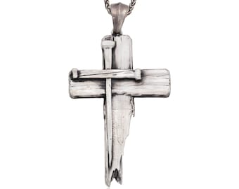 Silver Cross Necklaces For Men, Jesus Crucifix Pendants, Birthday Gifts For Grandson, Graduation Gift For Him, Birthday Gift For Father&#39;s