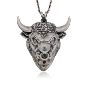 925 Solid Silver Bull Necklace, Bull Head Pendant With Chain, Taurus Zodiac Man Necklace, Gift For Boyfriends, Birthday Gift For Father&#39;s