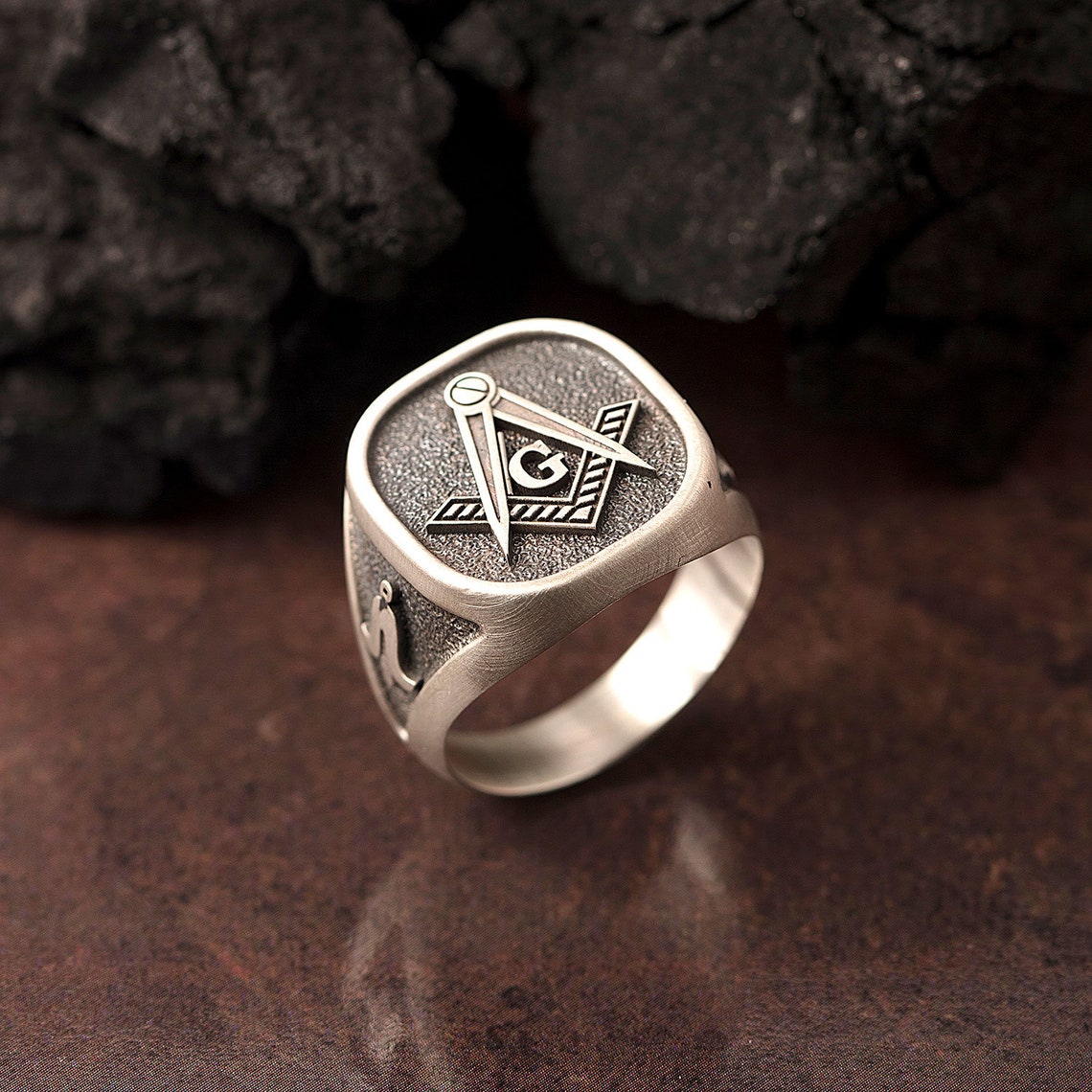 Master Mason Rings Silver Masonic Rings Mason Silver Etsy