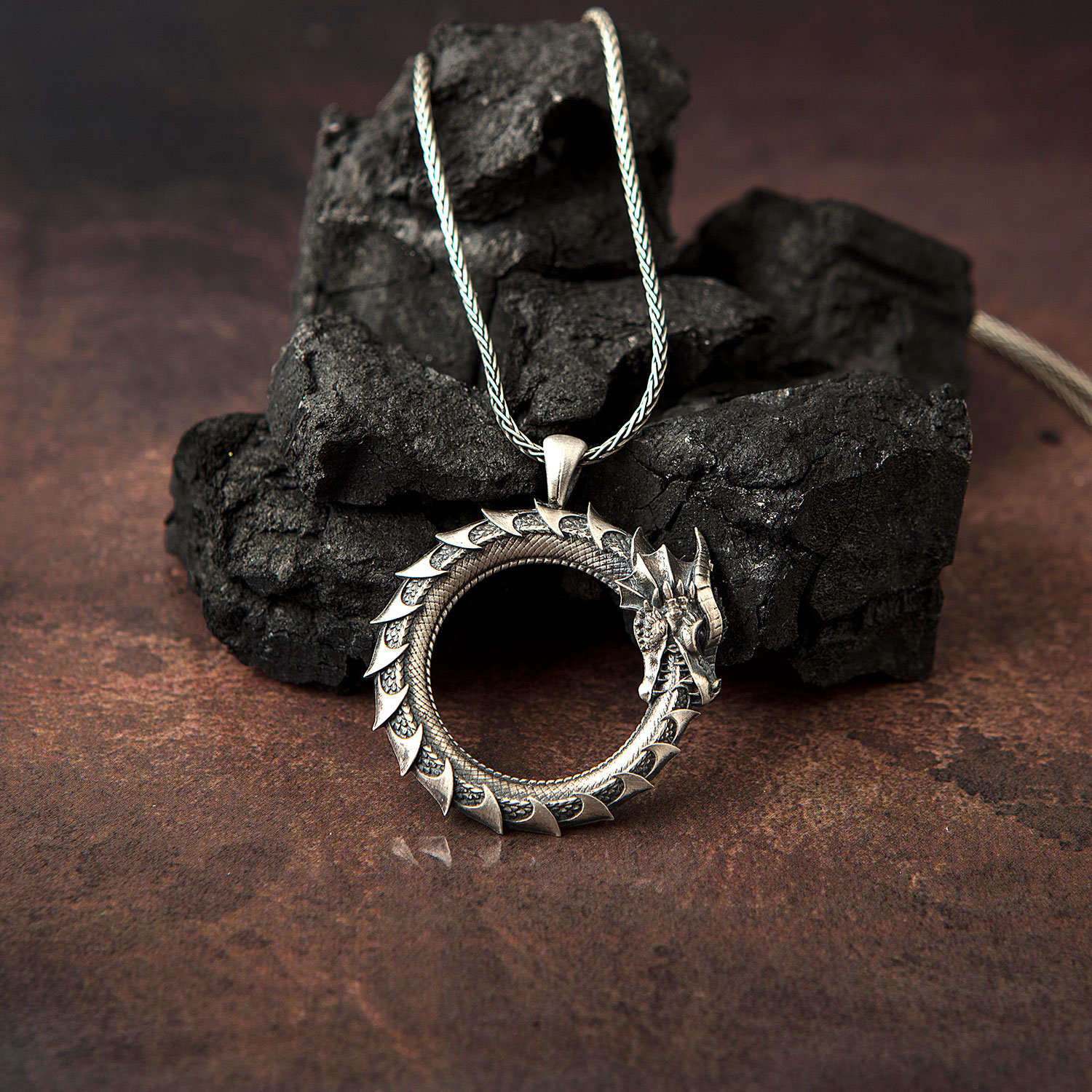 Silver Dragon Necklace Dragon Pendants Necklace For Men Etsy