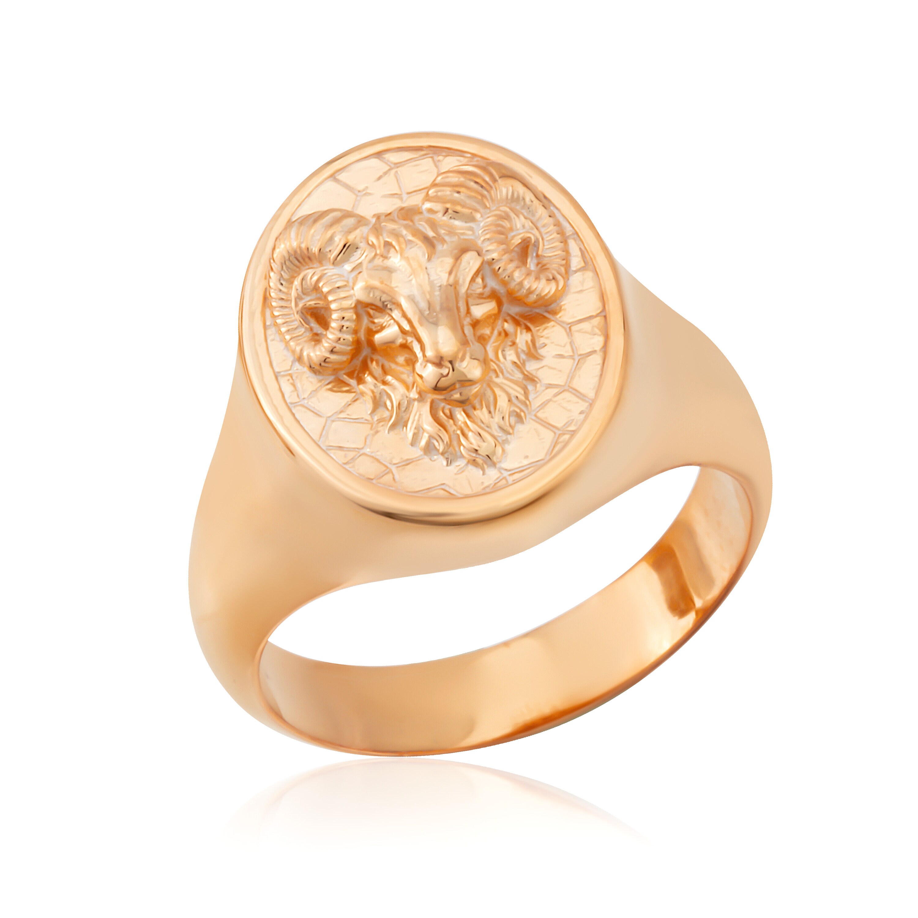 14K Gold Ram Ring for Men Men's Gold Statement Rings 18K Etsy