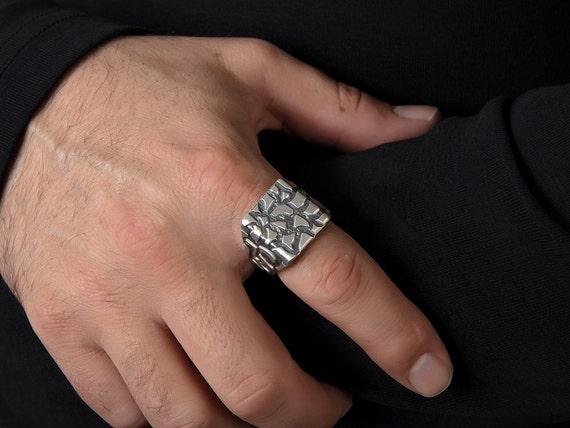 Signet Square Man Rings Men s Wedding Engagement Rings Rock
