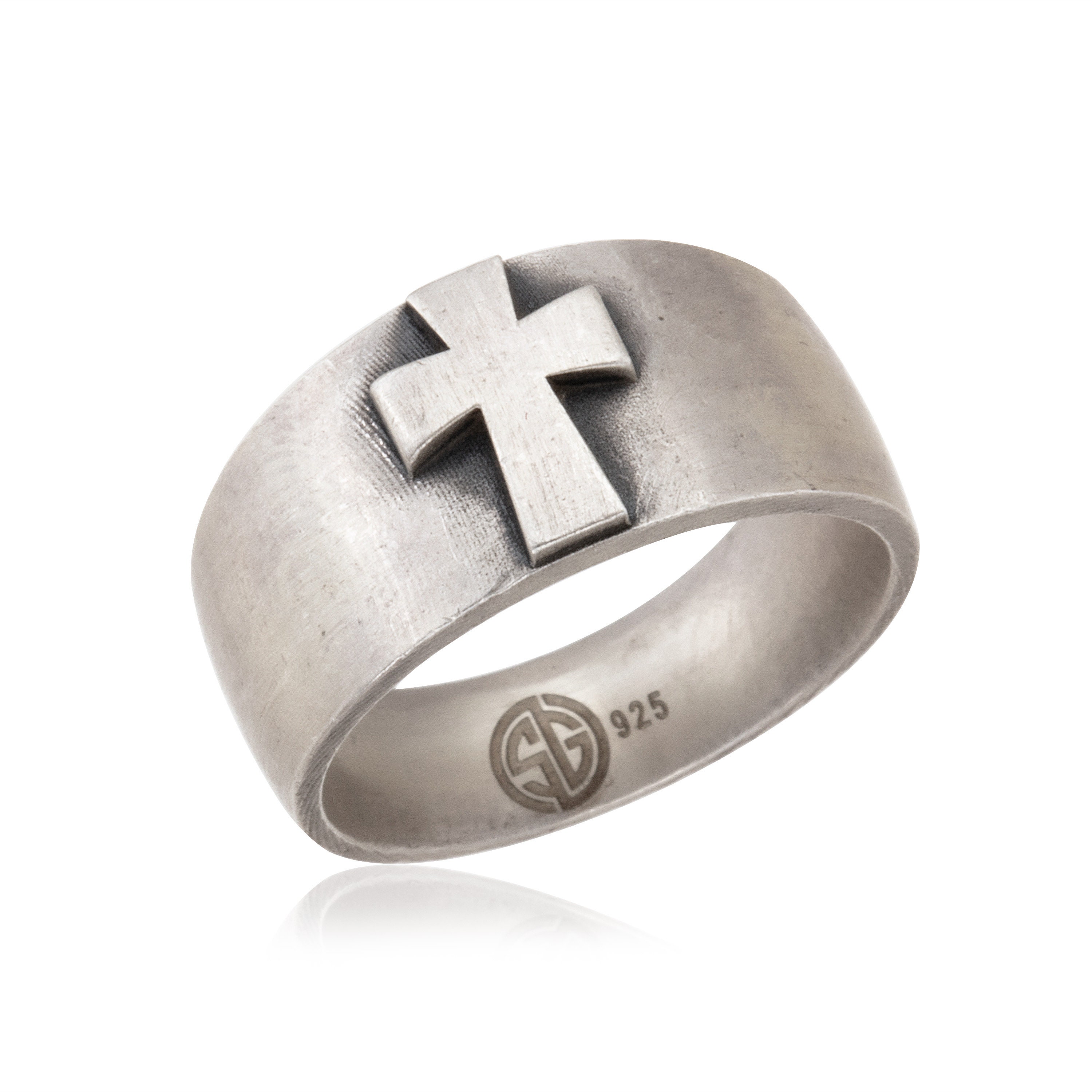 Anello regolabile in argento 925 con croce | vendita online su