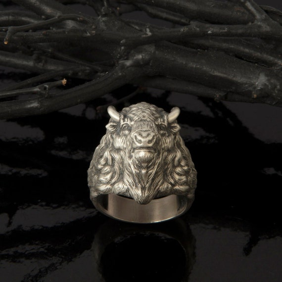 Solid Silver Wild Buffalo Ring, American Buffalo Rings, Gift