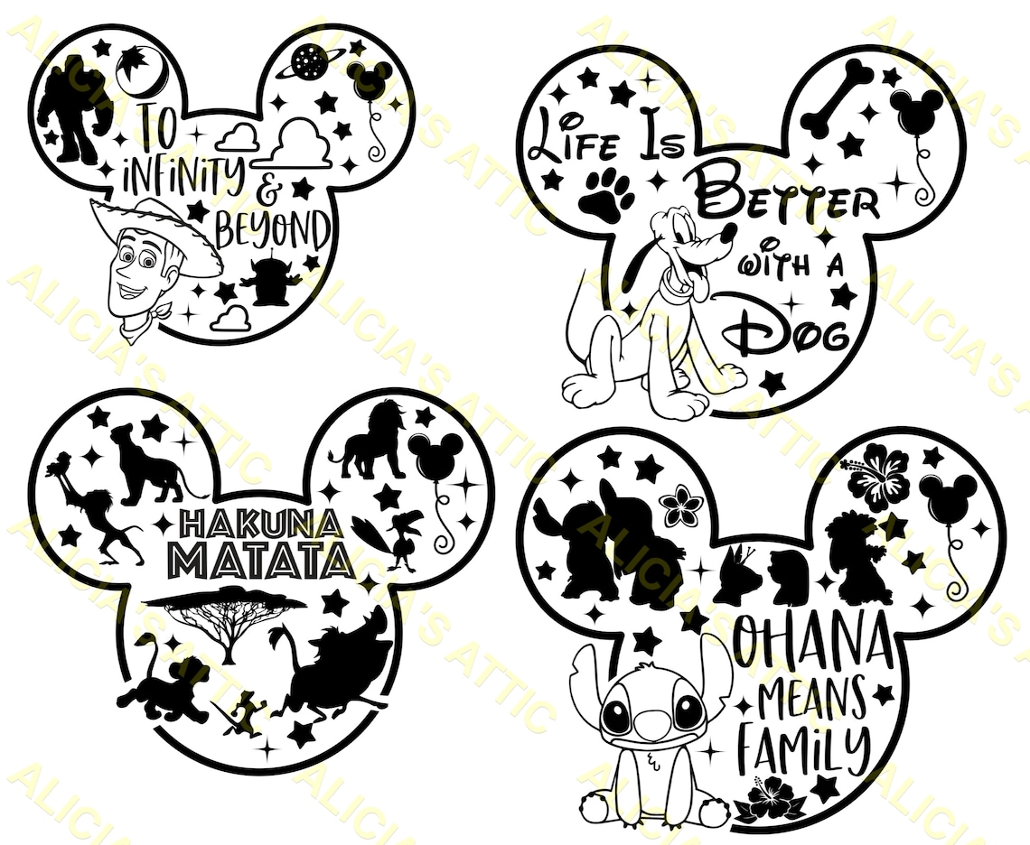 27 Disney Head SVG PNG and DXF Images | Etsy