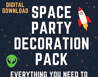 Space Themed Party Decorations - digital download