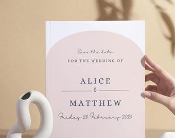Affordable digital wedding save the dates - simplistic arch