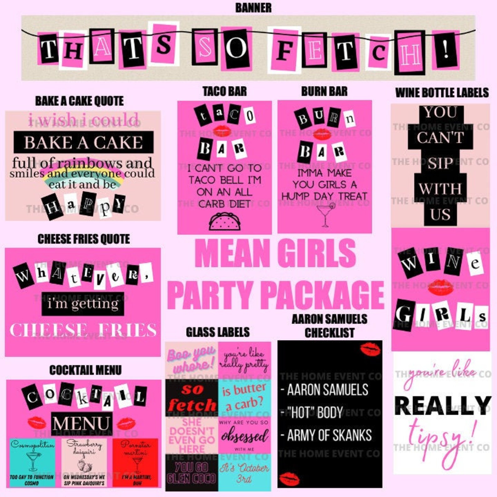 Mean Girls Themed Party Digital Download Etsy