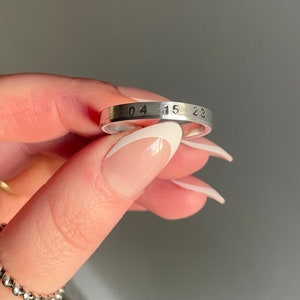 Anniversary Date Ring, Custom Date Ring, Personalized Date Ring, Anniversary, Custom Anniversary Gift