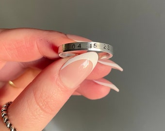 Anniversary Date Ring, Custom Date Ring, Personalized Date Ring, Anniversary, Custom Anniversary Gift